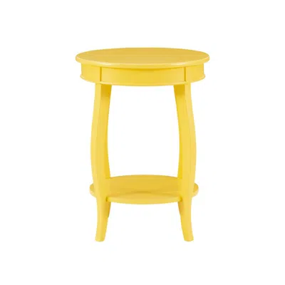 Powell Yellow Round Table With Shelf In Yellow