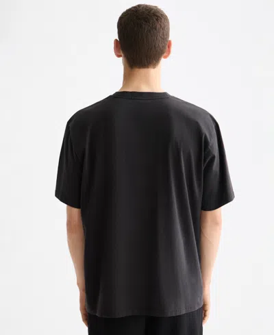 Scotch & Soda Loose Fit Over Dyed Graphic Tee In Black