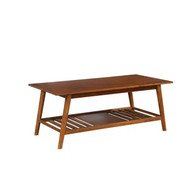 Linon Charlotte Coffee Table With Shelf, Walnut Brown In Brown
