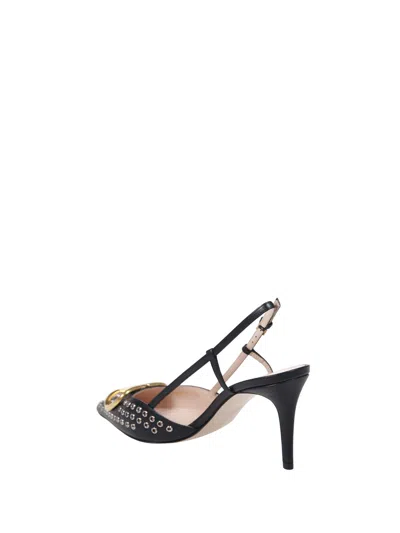 Valentino Pointed Toe Slingback Pumps Featuring Studs In Black