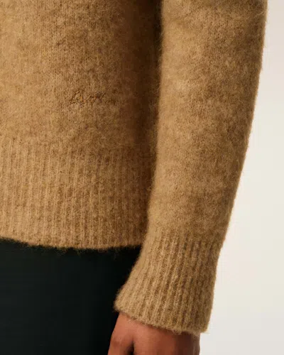 Ami Alexandre Mattiussi Ami Paris Polo In Alpaca And Wool In Brown