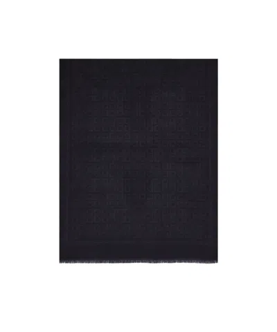 Ferragamo Black Gancini Stole Scarf In Black