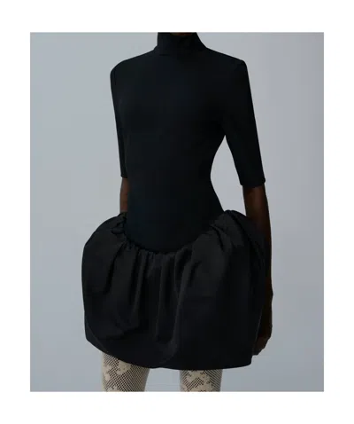 Magda Butrym Mini Dress With Balloon Skirt In Black