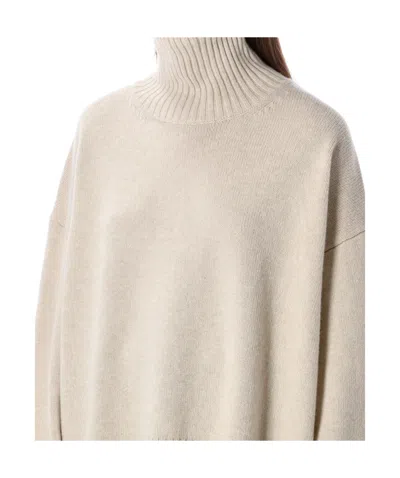 Soeur Womens Ecru Chine William High-neck Merino-wool Jumper In Neutral