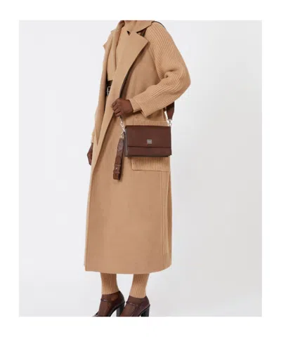 Max Mara Structured Shoulder Bag Top Handle Design In Brown