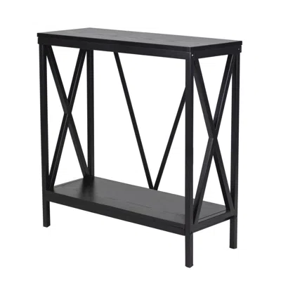 Aquatic Fundamentals 29/37 Gallon Steel X-frame Aquarium Stand, With Lower Shelf, Black In Black