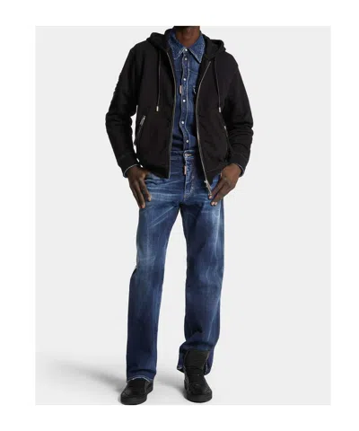 Dsquared2 'ducati X D2' Black Sweatshirt With Drawstring Hood And Maxi Logo Lettering On The Rear In Cotton Ma In Black