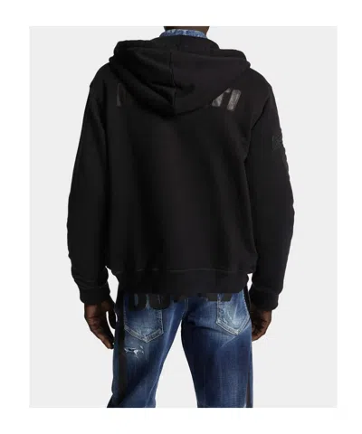 Dsquared2 'ducati X D2' Black Sweatshirt With Drawstring Hood And Maxi Logo Lettering On The Rear In Cotton Ma In Black