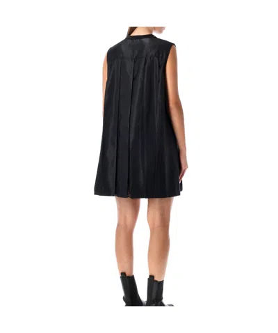 Sacai Short Dress With Contrasting Pleated Back In Black