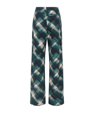 Dries Van Noten Geometric Wide Leg Trousers Pleated Front In Multi
