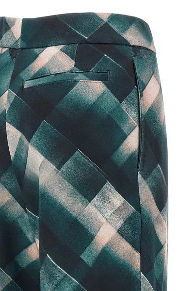 Dries Van Noten Geometric Wide Leg Trousers Pleated Front In Multi