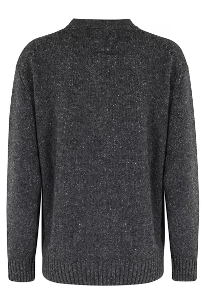 Dunst Speckled-effect Wool Cardigan In Gray