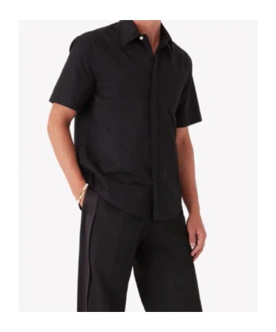Casablanca Short Sleeve Poplin Shirt With Chest Pocket In Black