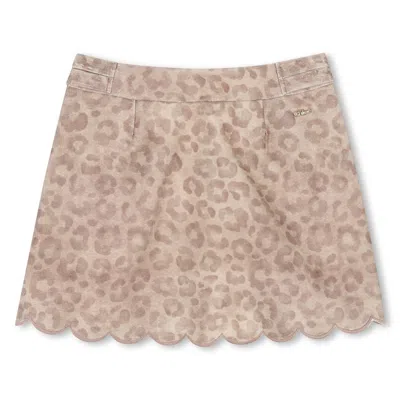 Chloé Leopard-print Scalloped Skirt In Brown
