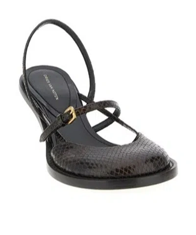 Dries Van Noten Slingback Sandals With Buckle And Kitten Heel In Black