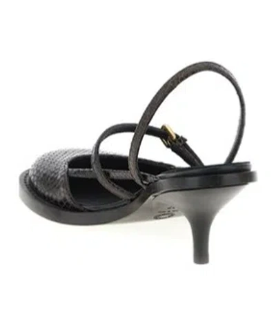 Dries Van Noten Slingback Sandals With Buckle And Kitten Heel In Black