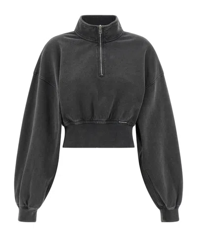 Alexander Wang T T By Alexander Wang Charcoal Cotton Sweatshirt In Gray