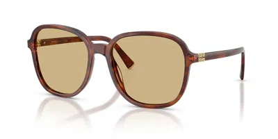 Miu Miu Womens Brown Mu B01s Square-frame Acetate Sunglasses In Brown