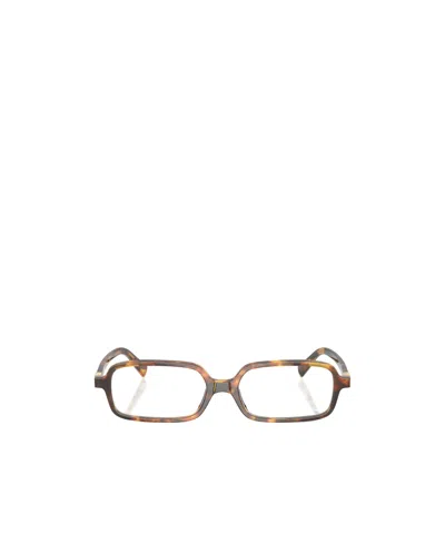 Miu Miu Full-frame Plain Mirror In Brown