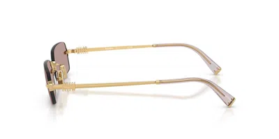 Miu Miu Sonnenbrille Mit Eckigem Gestell In Pink