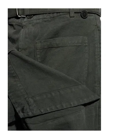 Dries Van Noten Mens Dark Grey Pennine Wide-leg Cotton Trousers In Green