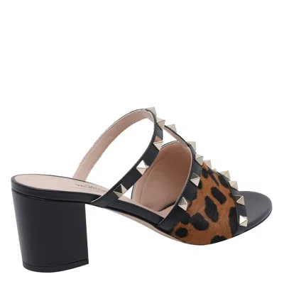 Valentino Animal Print Block Heel Open Toe Sandals In Animal Print