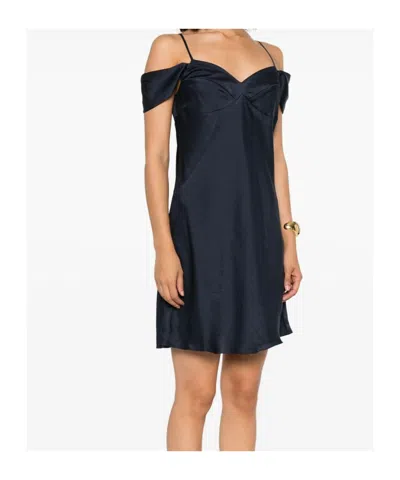 Theory Camisole Mini Dress In Crushed Satin In Blue