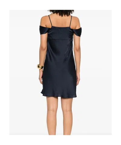 Theory Camisole Mini Dress In Crushed Satin In Blue