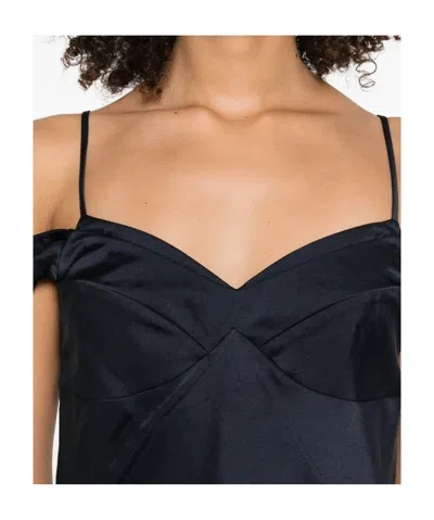 Theory Camisole Mini Dress In Crushed Satin In Blue