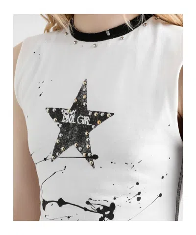 Dolce & Gabbana Jersey Sleeveless T-shirt With Print In White