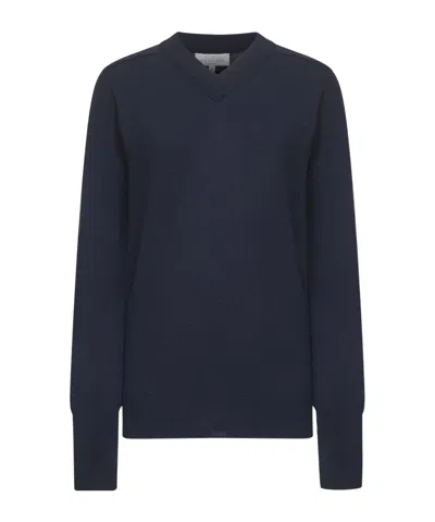 Studio Nicholson Blue Extra Fine Merino Wool Inverness Sweater In Black