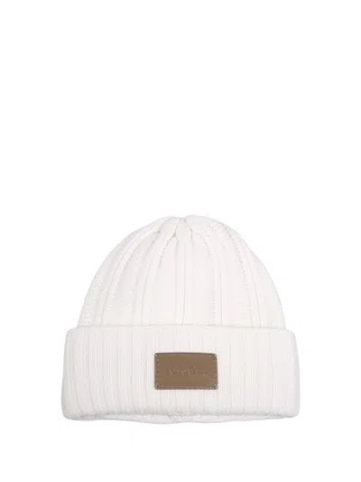 Max Mara Cuffed Ribbed Hat Style Macbeth In White