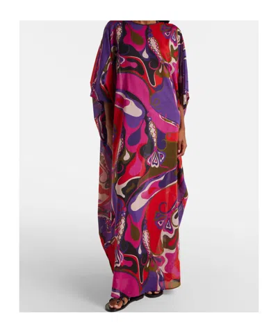 Pucci Abstract-pattern Print Draped Dress In Multi