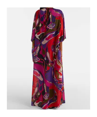 Pucci Abstract-pattern Print Draped Dress In Multi