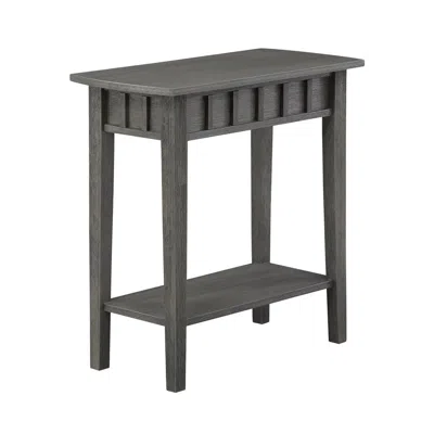 Convenience Concepts Dennis End Table With Shelf, Wirebrush Dark Gray