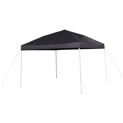 Flash Furniture 10'x10' Black Outdoor Pop Up Event Slanted Leg Canopy Tent With Carry Bag In Black
