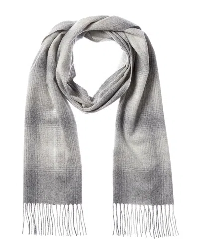 Amicale Cashmere Ombre Windowpane Cashmere Scarf In Gray