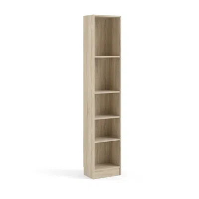 Tvilum Element Tall Narrow 5-shelf Office Bookcase, Oak Structure