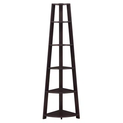 Convenience Concepts Newport 5 Tier Corner Bookshelf Espresso