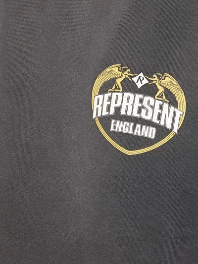 Represent Washed-effect Black Cotton Sweatshirt In Black