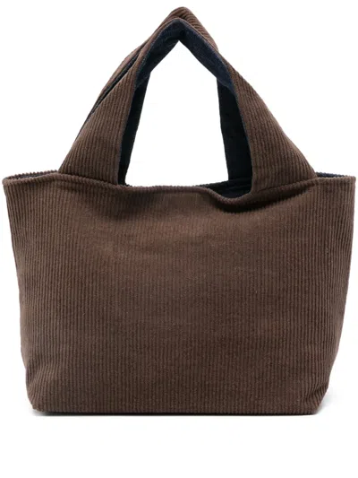 罗纹灯芯绒手提包