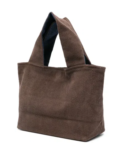 罗纹灯芯绒手提包