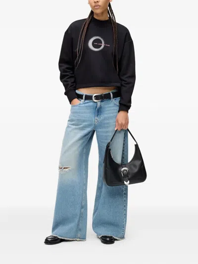 Karl Lagerfeld Jeans Eclipse Logo Sweatshirt In Black