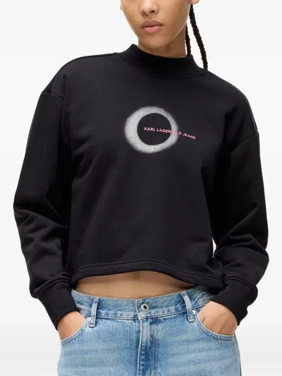 Karl Lagerfeld Jeans Eclipse Logo Sweatshirt In Black