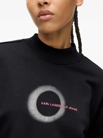Karl Lagerfeld Jeans Eclipse Logo Sweatshirt In Black