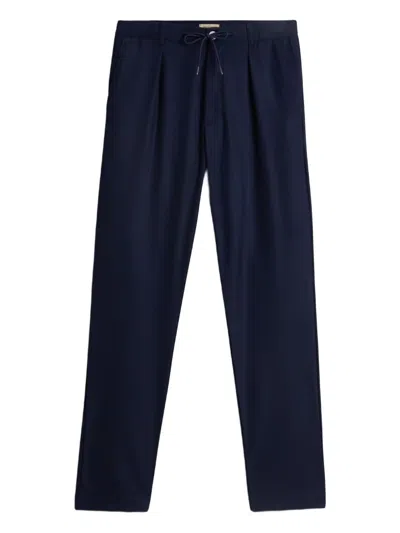 Woolrich Pleated Drawstring Trousers In Blue