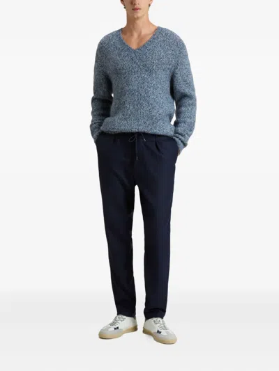 Woolrich Pleated Drawstring Trousers In Blue