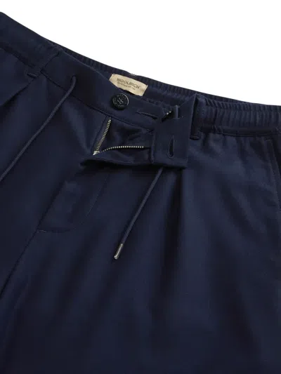 Woolrich Pleated Drawstring Trousers In Blue