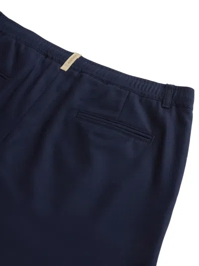 Woolrich Pleated Drawstring Trousers In Blue