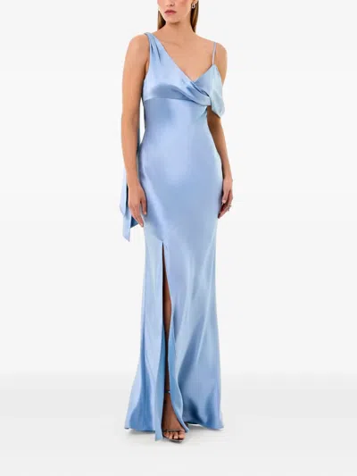 Nicholas Mirabelle Asymmetric Tie Shoulder Dress In Blue